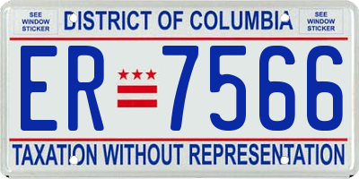 DC license plate ER7566