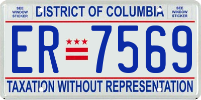 DC license plate ER7569