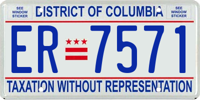 DC license plate ER7571