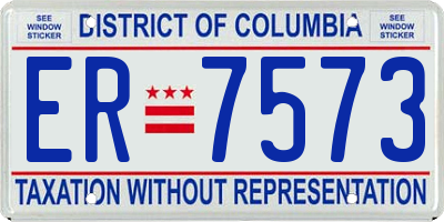 DC license plate ER7573