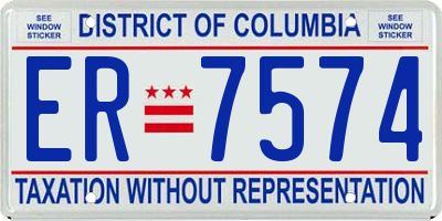 DC license plate ER7574