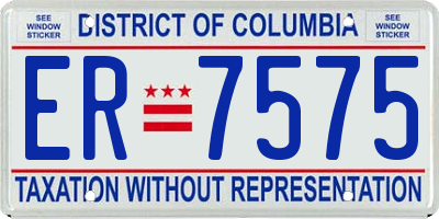 DC license plate ER7575