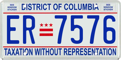 DC license plate ER7576