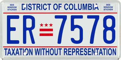 DC license plate ER7578