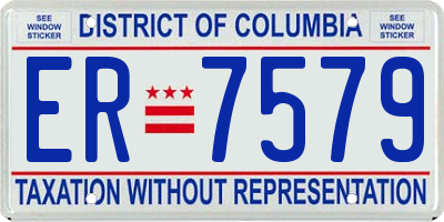DC license plate ER7579