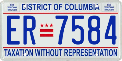DC license plate ER7584
