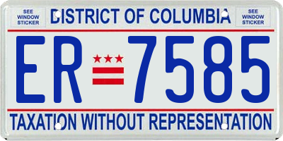 DC license plate ER7585