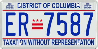 DC license plate ER7587