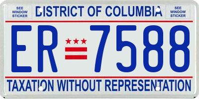 DC license plate ER7588