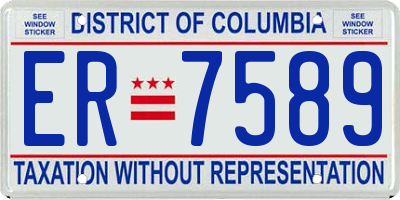 DC license plate ER7589