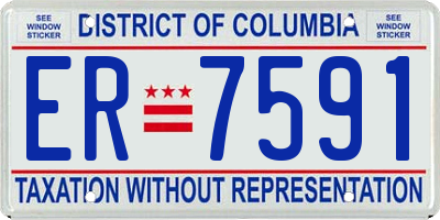 DC license plate ER7591