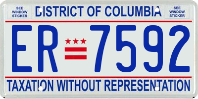 DC license plate ER7592