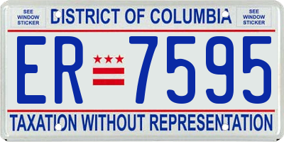 DC license plate ER7595