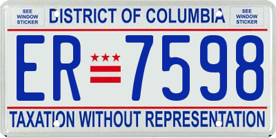 DC license plate ER7598