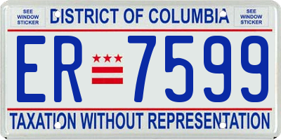 DC license plate ER7599