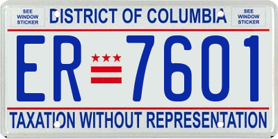 DC license plate ER7601