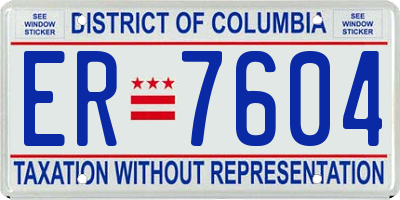 DC license plate ER7604