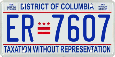 DC license plate ER7607
