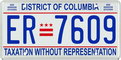 DC license plate ER7609