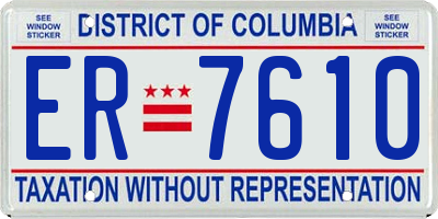 DC license plate ER7610