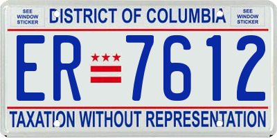 DC license plate ER7612