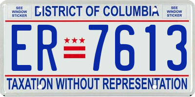 DC license plate ER7613