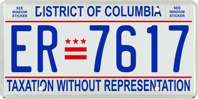 DC license plate ER7617
