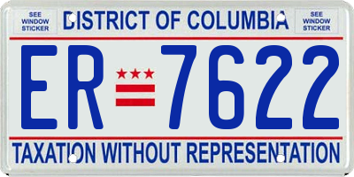 DC license plate ER7622