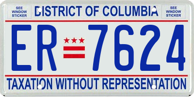 DC license plate ER7624