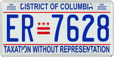 DC license plate ER7628