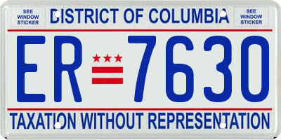 DC license plate ER7630