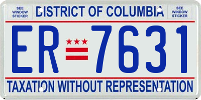 DC license plate ER7631