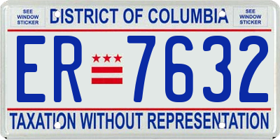 DC license plate ER7632