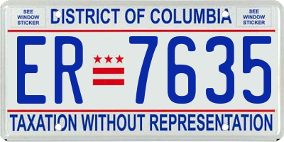 DC license plate ER7635