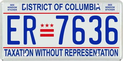 DC license plate ER7636