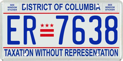 DC license plate ER7638