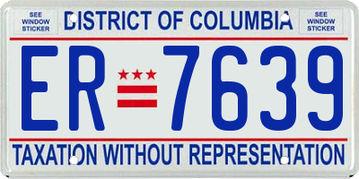 DC license plate ER7639