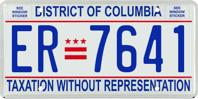 DC license plate ER7641