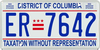 DC license plate ER7642