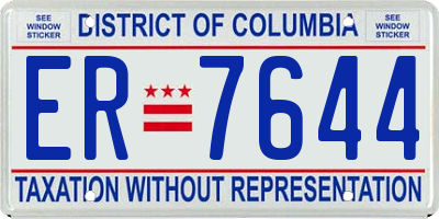 DC license plate ER7644