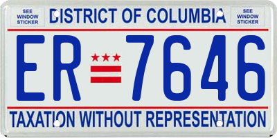 DC license plate ER7646