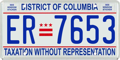 DC license plate ER7653