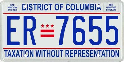 DC license plate ER7655