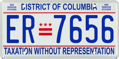 DC license plate ER7656