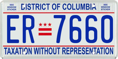 DC license plate ER7660