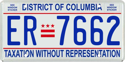 DC license plate ER7662