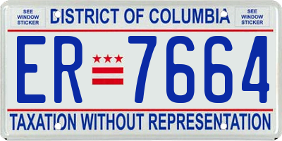 DC license plate ER7664