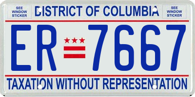 DC license plate ER7667