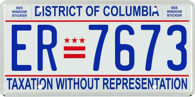 DC license plate ER7673