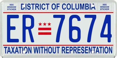 DC license plate ER7674
